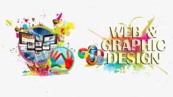 颜料喷画制作网页元素高清图片