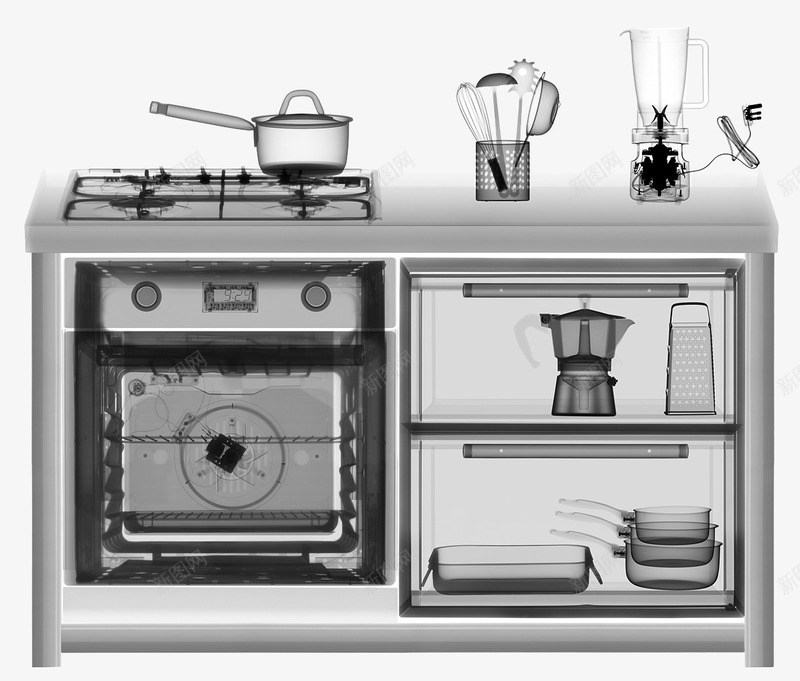 厨房电器png免抠素材_88icon https://88icon.com 创意橱柜 厨卫电器 橱柜 洗碗机 煤气炉