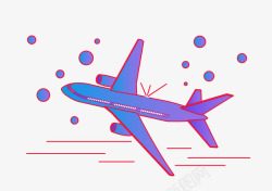 小清新手绘卡通飞机插画矢量图素材