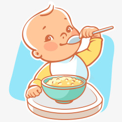 育婴宝宝吃饭插画矢量图高清图片