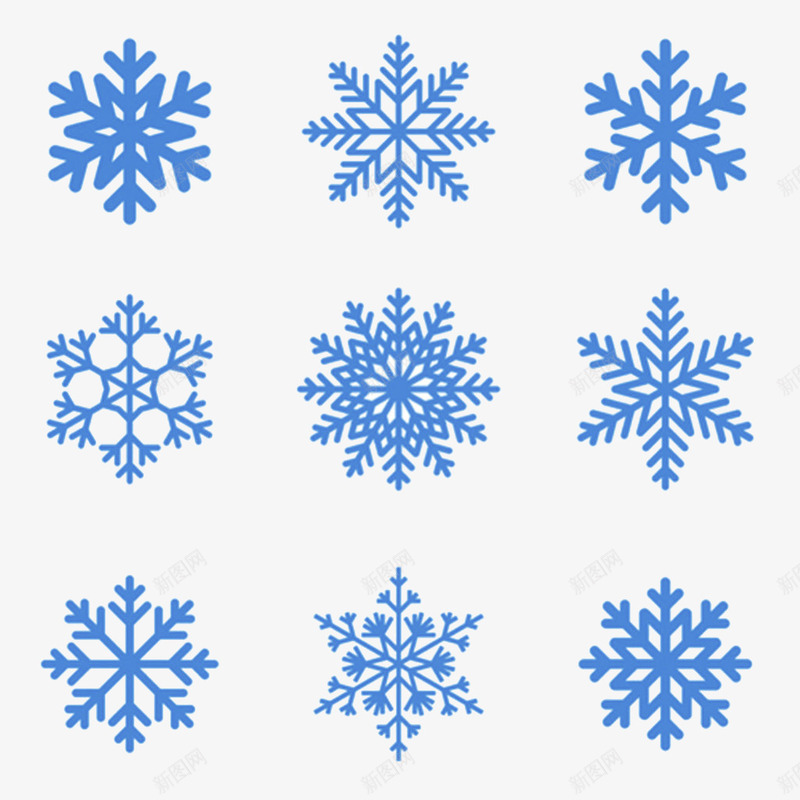 雪花矢量图eps免抠素材_88icon https://88icon.com 冬天 矢量图 菱形 蓝色 装饰 雪花