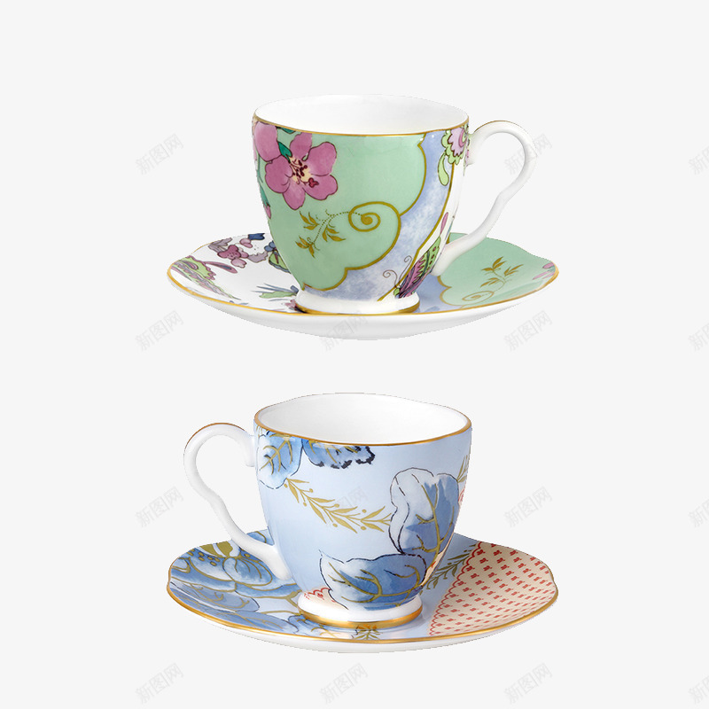 两套骨瓷咖啡杯png免抠素材_88icon https://88icon.com 产品实物图 咖啡杯 陶瓷 骨瓷
