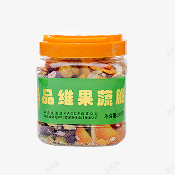 透明灌装果蔬脆png免抠素材_88icon https://88icon.com 小吃 干货 年货 橙色 灌装 绿色 美味 零食