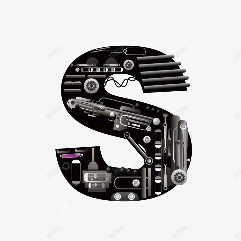 机械创意字母Spng免抠素材_88icon https://88icon.com 26个字母 字体设计 广告字母 现代科技 立体字母 艺术字 艺术字母设计 英文字母 黑色