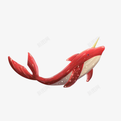 海豚红色向上可爱png免抠素材_88icon https://88icon.com 可爱 向上 海豚 红色
