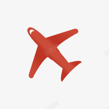 圆形UI红色飞机图标图标