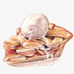 手绘奶油蛋糕素材