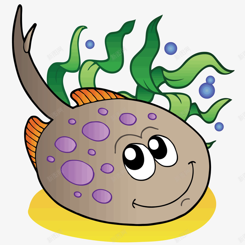 一只可爱的小蝌蚪png免抠素材_88icon https://88icon.com 卡通 可爱的小蝌蚪 小蝌蚪卡通 泡泡 海草 灰色身体 紫色斑纹 绿色