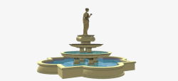 欧式喷水池许愿池模拟图高清图片