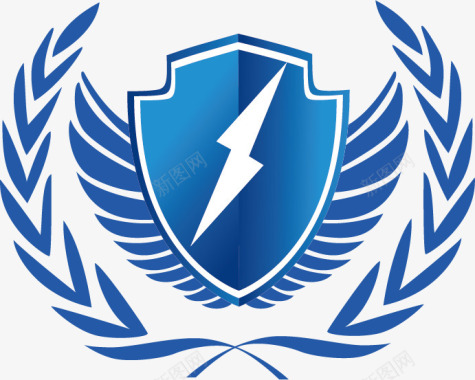 蓝色的盾牌logo图标图标