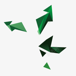 绿色立体三角形现代装饰素材