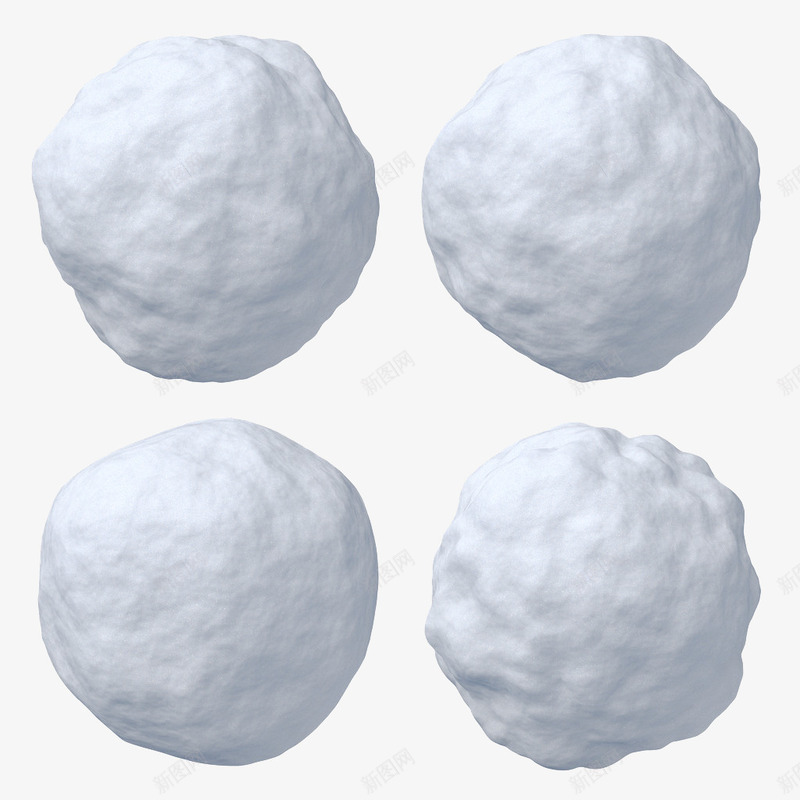白色的雪球png免抠素材_88icon https://88icon.com 冬天 四个 圆形 打雪仗 雪白