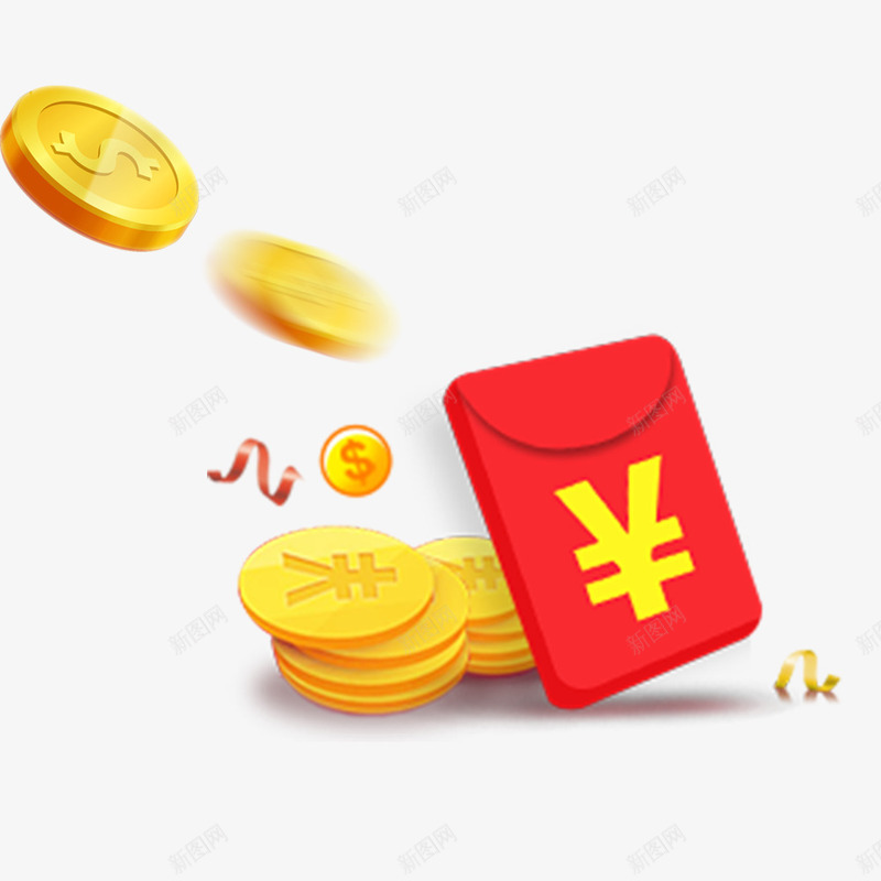 卡通促销活动的红包psd免抠素材_88icon https://88icon.com 818 99大促 优惠 优惠券 促销活动 淘宝 电商 红包设计 装饰 金币