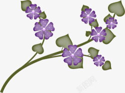 卡通手绘紫色小碎花素材