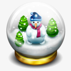 扔雪球雪花玻璃球图标高清图片