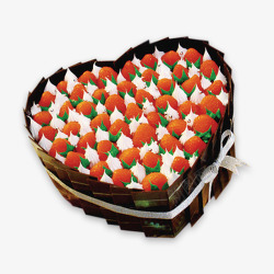心形草莓奶油蛋糕素材