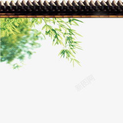 中式竹子屋檐高清图片