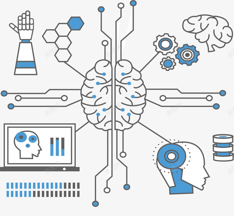 蓝色人工智能大脑矢量图ai免抠素材_88icon https://88icon.com 人工智能 大脑 矢量png 科技感 蓝色大脑 高科技 矢量图