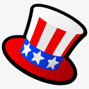 红色美国国旗图案帽子卡通素材