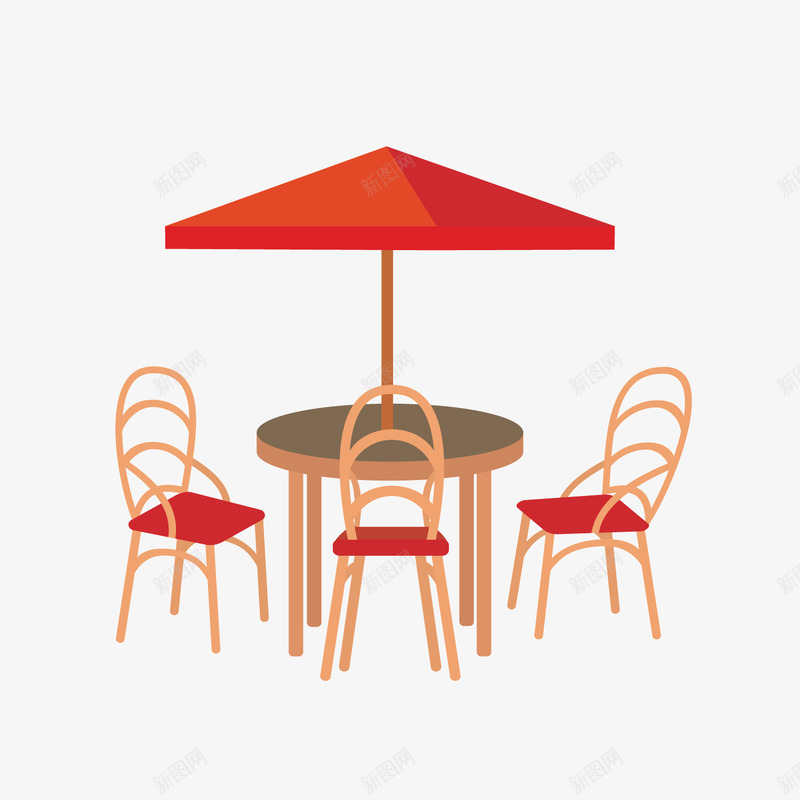 红色休闲座椅png免抠素材_88icon https://88icon.com 三角形 休闲 几何 商务 图像 扁平化 科技 红色