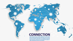 创意全球地图蓝色地图线条沟通网络高清图片