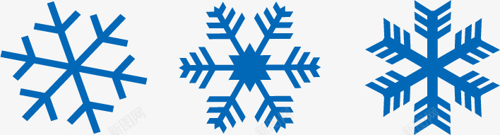 冬天松树蓝色雪花图标图标