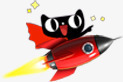 火箭天猫小黑猫图标图标