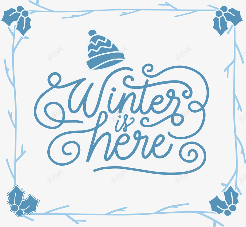 蓝色线条冬天边框矢量图ai免抠素材_88icon https://88icon.com 冬天 冬天边框 暖冬 矢量png 蓝色线条 迎接冬天 矢量图