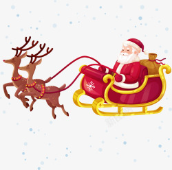 圣诞节送礼物圣诞节圣诞老人雪橇矢量图高清图片
