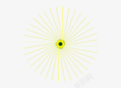 黄色放射性线条卡通素材