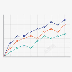 PPT图示彩色折线数据高清图片