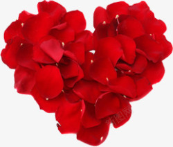 红色玫瑰花瓣爱心素材