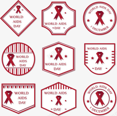 艾滋国际艾滋病日标志图标图标