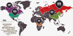 分区域手绘PPT地图矢量图高清图片