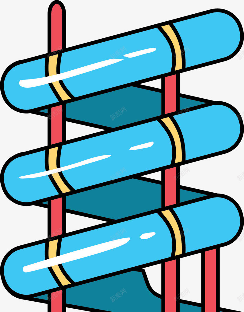 蓝色闪耀水上滑梯png免抠素材_88icon https://88icon.com 6月1号 儿童节 六一节 水上乐园 水上滑梯 滑滑梯 玩耍 童趣
