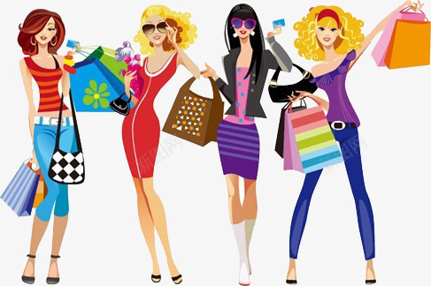 购物的女孩们png免抠素材_88icon https://88icon.com 女装 网购 装饰 购物
