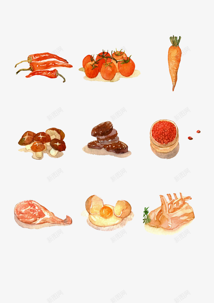 卡通手绘蔬菜调味料png免抠素材_88icon https://88icon.com 卡通 吃货 大餐 手绘 插画 爱心蔬菜 美食 菜类图片 食物 餐饮