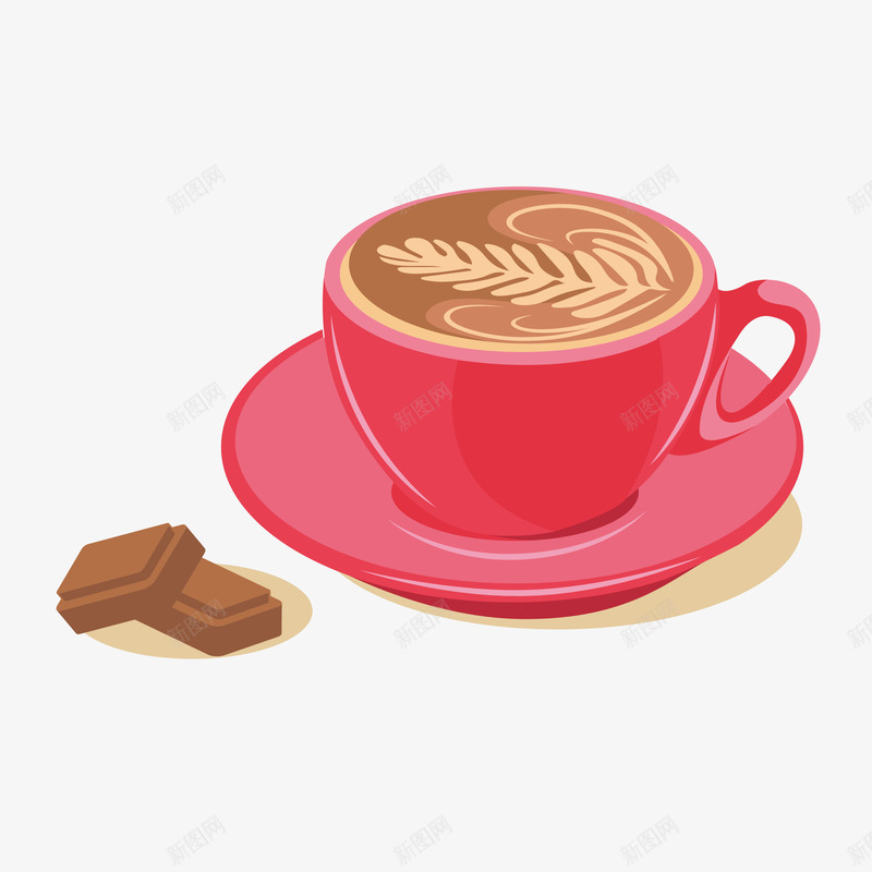 卡通手绘拉花图案的咖啡矢量图eps免抠素材_88icon https://88icon.com 咖啡 咖啡杯 咖啡美味 巧克力 拉花 拉花图案 白色拉花 矢量图 红色 红色咖啡杯 美味 美味咖啡