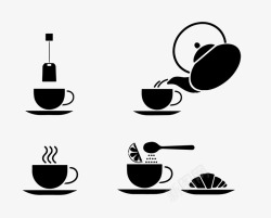 线型茶杯图标倒茶icon图标高清图片