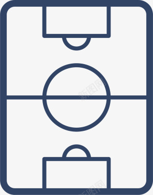 足球蓝色足球场矢量图图标图标