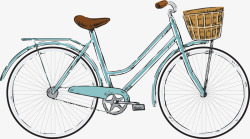 骑单车手绘自行车高清图片