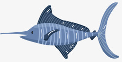 海洋中的蓝色金枪鱼矢量图素材