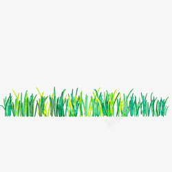 绿色的手绘彩绘小草矢量图素材