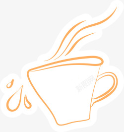 手绘咖啡杯样式宣传海报素材