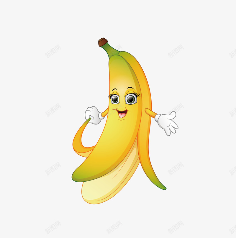 卡通香蕉矢量图eps免抠素材_88icon https://88icon.com PNG图 PNG图下载 创意卡通 卡通 卡通插图 处暑 插图 水果 香蕉 矢量图