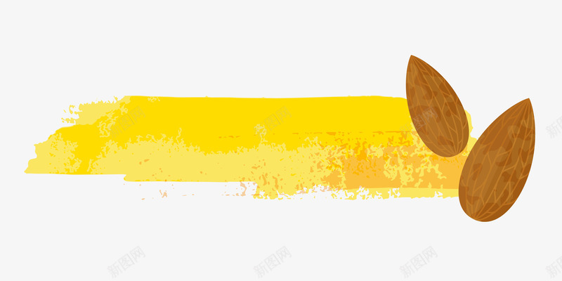手绘质感坚果主题背景png免抠素材_88icon https://88icon.com 坚果 手绘 标题 标题背景 零食 食物 黄色