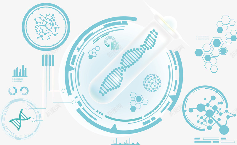 蓝色科技基因矢量图eps免抠素材_88icon https://88icon.com 基因 基因PNG 矢量基因 蓝色 蓝色基因 矢量图