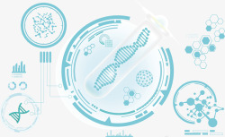 蓝色科技基因矢量图素材