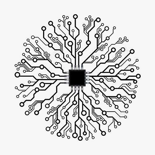 电路图元素png免抠素材_88icon https://88icon.com CPU 创意电路图 处理器 支路 电线图 电路板贴图 科技感 芯片