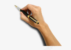 拿着剪刀的手拿着钢笔写字的手高清图片